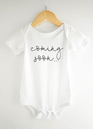Bump and Beyond Designs Baby Surprise Pregnancy Announcement For Grandparents Coming Soon (White, 0 3 Months)