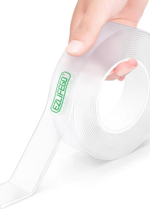 EZlifego Double Sided Tape Heavy Duty, Nano Double Sided Adhesive Tape, Clear Mounting Tape Picture Hanging Adhesive Strips (9.85FT)