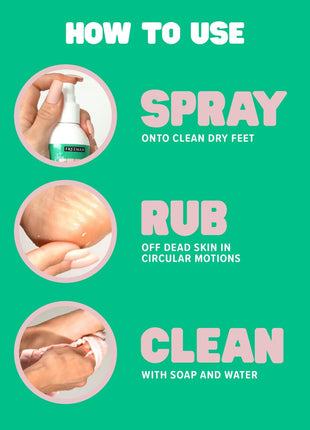 Freeman Flirty Feet Instant Foot Peeling Spray, Foot Mask, 4 fl oz | Foot peel mask for summer, moisturizing and smooth dry, cracked heels, remove dead skin quickly, cruelty-free and vegan