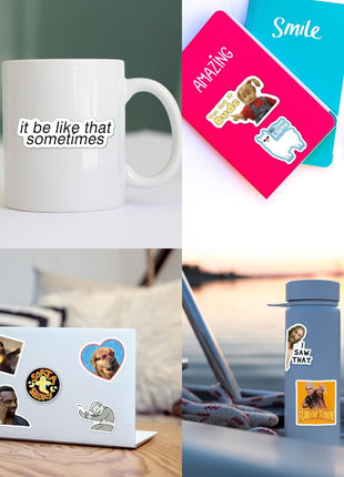 306pcs Funny Meme Vinyl Stickers Pack, Large Bulk Sticker for Laptop, Phone, Water Bottles, Computer Cars... Vine Sticker Decal DIY Décor for Bumper Accesory