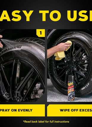 Meguiar's Hot Shine High Gloss Tire Coating, Give Tires a Deep Wet Shine and Long-Lasting Protection with an Advanced Self-Spreading Formula, 15 Oz Aerosol Spray Can