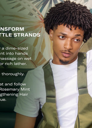 Mielle Organics Rosemary Mint Hair Strengthening Biotin Shampoo - Moisturizing Hair Shampoo for Women and Men to Gently Cleanse, Repair & Protect Strands (12 oz)