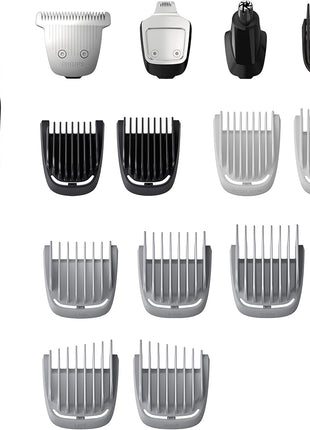 Philips Norelco Multigroom 5000 Series, All-in-One Trimmer and Hair Clipper, 18-Piece Men's Grooming Kit for Beard, Face, Hair, Body and Intimate Areas, No Blade Oil Needed, Model MG5910/49
