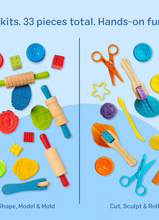 Melissa & Doug Modeling Dough & Sculpting Tools, 8 Tubs of Playdough Modeling Clay with Cutters, Rollers & Molds, Arts & Crafts Kit & Accessories, Preschool Learning Toys for Kids Ages 3+