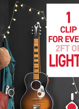 Command Clear Indoor Mini Light Clips Value Pack, 45 Clips, 54 Strips, Damage-Free String Light Hangers for Home, Room, Wall, Office, and Dorm Decor, Great for Cable Management, Holds up to 0.3 lb