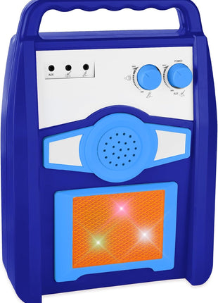 Best Choice Products Toy Kids Guitar Play Set Bundle, Pretend Play Toddler Electric Guitar Kit with Interactive Microphone, Amp, Whammy Bar, 6 Demo Songs and 2 Sticker Sheets - Blue