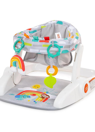 Bright Starts Learn-to-Sit Baby Floor Seat, 2-Positions Grow with Infant, Portable Baby Chair, Includes Sensory Toys, Unisex, 4-12 Months, Playful Paradise