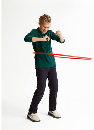 French Toast Boys' Adjustable Waist Stretch Straight Fit Chino Pant, School Uniform Navy, 12