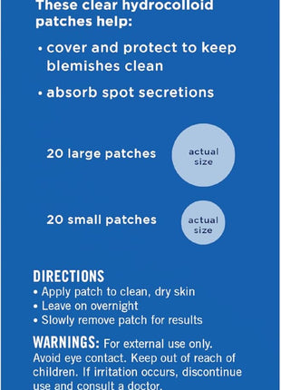 PanOxyl PM Overnight Spot Patches, Advanced Hydrocolloid Healing Technology, Fragrance Free, 40 Count Pack of 1
