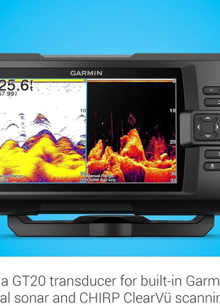 Garmin Striker Vivid 7cv, U.S. with GT20-TM Transducer - Easy-to-Use 7-inch Color Fishfinder and Sonar Transducer, Vivid Scanning Sonar Color Palettes (010-02552-00)