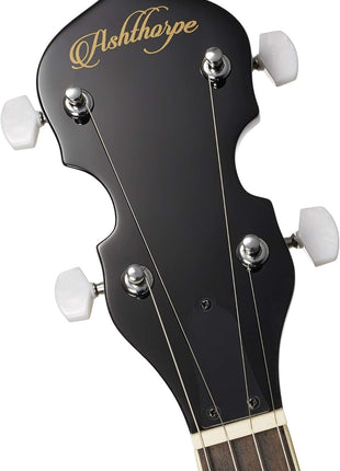Ashthorpe 5-String Banjo - Full Size with 24 Brackets, Closed Back, Mahogany Resonator, Geared 5th Tuner, Padded Gig Bag