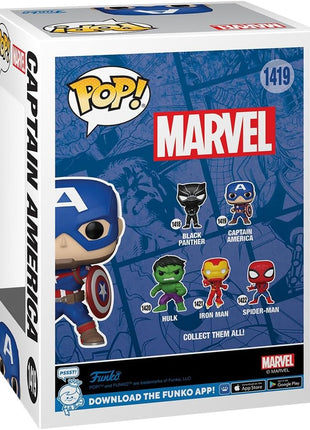 Funko POP! Marvel: New Classic - Captain America | Official Superheroes Merch - Collectable Vinyl Figurine for Shelf Display - Birthday Gift Idea for Fans and Collectors