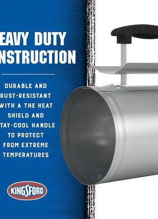 KINGSFORD Heavy Duty Deluxe Charcoal Chimney Starter, Large Capacity Zinc Steel BBQ Fire Starter with Heat Shield and Stay-Cool Handle, Vented Base Air Vents for Fast Even Lighting