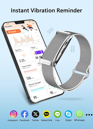 Smart Bracelet for Men Women, Health Activity Fitness Trackers, 24H Sleep Tracker, 24/7 Continuous Heart Rate/Blood Pressure/HRV/Stress Monitor, 170+ Sports Modes Smart Wristband with 2 Bands Free APP
