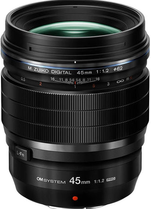 OM SYSTEM Olympus M.Zuiko Digital ED 45mm F1.2 PRO for Micro Four Thirds System Camera, Ultra Bright F1.2 Lens, Weather Sealed Design, MF Clutch, L-Fn Button