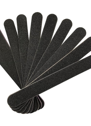 HeeYaa Nail File 10 PCS Professional Double Sided 100/180 Grit Nail Files Emery Board Black Manicure Pedicure Tool and Nail Buffering Files