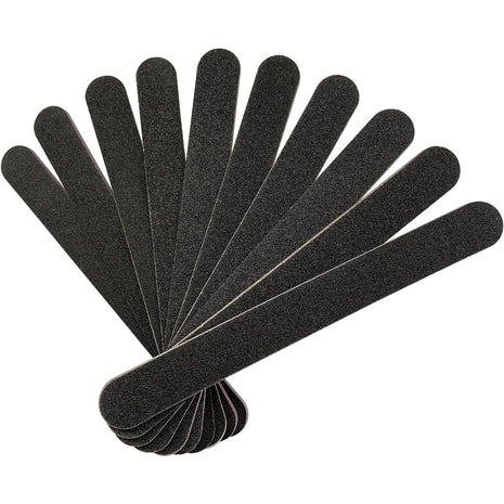 HeeYaa Nail File 10 PCS Professional Double Sided 100/180 Grit Nail Files Emery Board Black Manicure Pedicure Tool and Nail Buffering Files