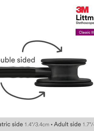 3M Littmann Classic III Monitoring Stethoscope, 5803, More Than 2x as Loud, Weighs Less, Stainless Steel Black Finish Chestpiece, 27 inch Black Tube, Stem and Headset