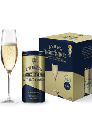 Lyre's Classico 4-Pack, Non Alcoholic Sparkling Wine, Zero Proof Prosecco Alternative, Alcohol Free Drinks, Canned Mocktails, Ready to Drink, 45 Calories per Serve (8.45 Fl Oz x 4)