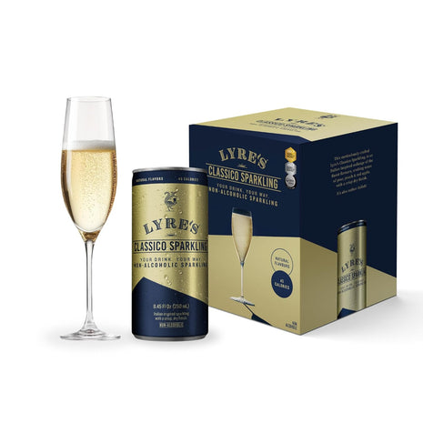 Lyre's Classico 4-Pack, Non Alcoholic Sparkling Wine, Zero Proof Prosecco Alternative, Alcohol Free Drinks, Canned Mocktails, Ready to Drink, 45 Calories per Serve (8.45 Fl Oz x 4)
