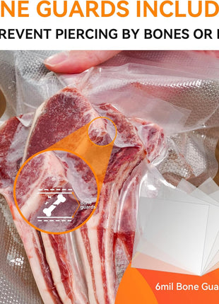 Wevac Vacuum Sealer Bags for Food 11x50 2 Rolls, Fit Food Saver Machines | Sous vide, Freezer Safe, BPA-free, Commercial Grade, Heavy Duty Vacuum Sael Bags for All Sealer Machines, Meal Prep Meat Fish