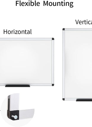 VIZ-PRO Magnetic Whiteboard/Dry Erase Board, 36 X 24 Inches, Includes 1 Eraser & 2 Markers & 4 Magnets