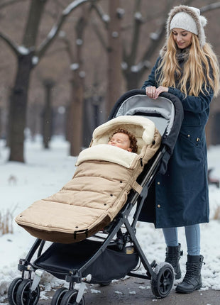 Momcozy Stroller Footmuff Universal | Easily Attaches to Most Strollers | Ultra-Plush,Weather-Proof Stroller Sleeping Bag | Deluxe Warm Stroller Bunting Bag | Extendable Cover Winter | Adjust-Buckle