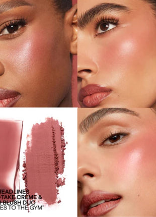 Patrick Ta Double-Take Mini Blush Duo, She Goes to the Gym, Cream and Powder, 0.25 Ounce, Natural Radiant Finish