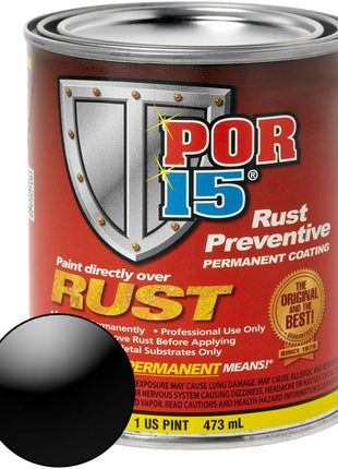 POR-15 Rust Preventive Coating, Stop Rust and Corrosion Permanently, Anti-rust, Non-porous Protective Barrier, 16 Fluid Ounces, Gloss Black