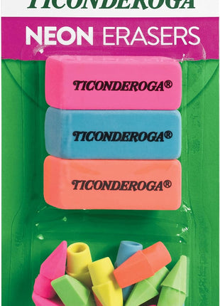 Ticonderoga Dixon Office & School Eraser Combination Set, 15 Eraser Multi-Pack, Multicolored (38931)