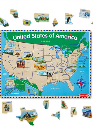 Melissa & Doug USA Map Wooden Puzzle (45 pcs)