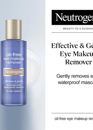 Neutrogena Gentle Oil-Free Eye Makeup Remover & Cleanser for Sensitive Eyes, Non-Greasy Makeup Remover, Waterproof Mascara Remover, Dermatologist & Ophthalmologist Tested, 8 fl. oz
