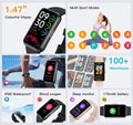 Fitness Trackers,Heart Rate Blood Oxygen Sleep Monitor,1.47'' OLED Display,Calorie Pedometer Steps Counter Activity watchs,Smart Band 24/7 Health Monitoring(Black)