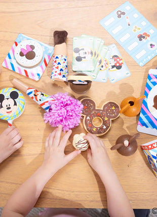 Melissa & Doug Disney Snacks & Popcorn Wooden Play Food Set – 24 Pieces | Mickey Mouse, Minnie, Wooden Toy for Boys and for Girls 3+ - FSC Certified