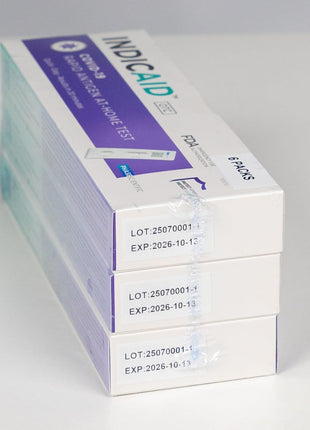 INDICAID COVID-19 Antigen Rapid Test, 6 Tests in 3 Individual Packs, FDA EUA Authorized OTC COVID Home Test, HSA/FSA Eligible, Fast and Easy to Use