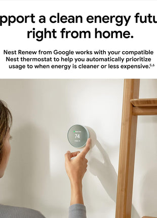Google Nest Thermostat - Smart Thermostat for Home - Programmable Wifi Thermostat - Snow