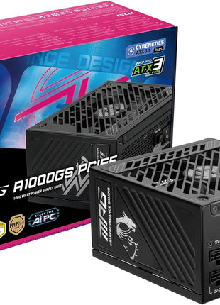 MSI MPG A1000GS PCIE5, Fully Modular Gaming 1000W Power Supply, 80+ Gold, Dual 12V-2x6 Cables, Server-Grade Capacitor, ATX 3.1 & PCIe 5.1 Ready, Low-Noise, Semi Digital, 10 Year Warranty