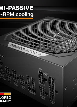 be quiet! Power Zone 2 1000W ATX 3.1 PSU | 80 Plus and Cybenetics Platinum Efficiency | Zero RPM Low-Noise Power Supply | PCIe 5.1 Ready | Black | BP008US