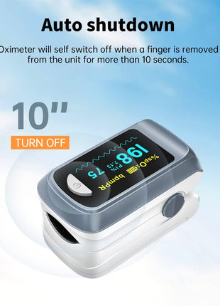 Fingertip Pulse Oximeter Blood Oxygen Saturation Monitor Pulse Ox, Heart Rate and Fast Spo2 Reading Oxygen Meter with OLED Screen Included Lanyard and 2 x AAA Batteries