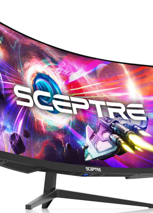 Sceptre 34-Inch Curved Ultrawide WQHD Monitor (3440 ? 1440), R1500, up to 180Hz/165Hz, DisplayPort x2, 99% sRGB, 1ms, Built-in Speakers, Machine Black, 2025 (C345B-QUT168)