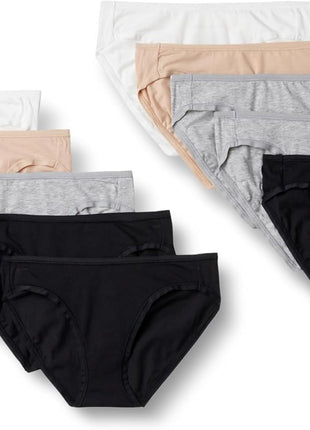 Amazon Essentials Women's Breathable Cotton Bikini Brief Underwear with Full Coverage, Multipacks