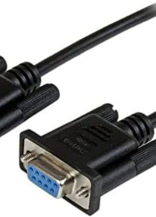 StarTech 1m DB9 RS232 Serial Null Modem Cable, Black (SCNM9FF1MBK) | 9 pin RS232 Null Modem Cable, Cross Wired, DB-9 (F) to DB-9 (F), Female to Female