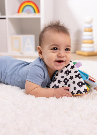 Melissa & Doug Ocean Tummy Time Triangle Infant Baby Toy, Soft Sensory Toy with Textures, Mirror, for Newborns to Ages 6 Months