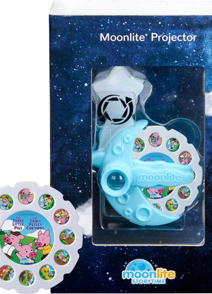 Moonlite Storytime Projector + The Three Little Pigs Single Story | Learning Gift for Children Ages 1 Year and Up, Ideal for Bedtime, Storytime and Family Travel, Storybook Art Projection