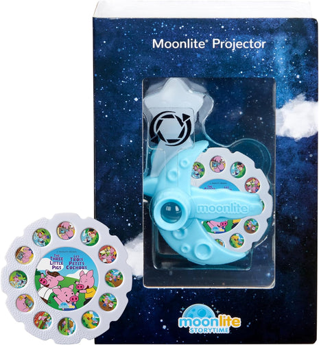 Moonlite Storytime Projector + The Three Little Pigs Single Story | Learning Gift for Children Ages 1 Year and Up, Ideal for Bedtime, Storytime and Family Travel, Storybook Art Projection