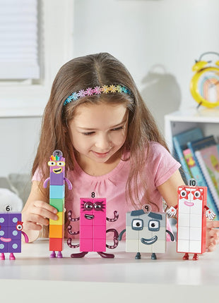 hand2mind Numberblocks Friends Six to Ten Figures – Official Licensed Character Action Figure Set, Numbers and Counting Figurines, Pretend Play Toys, for Kids Ages 3, 4, 5, 6, 7