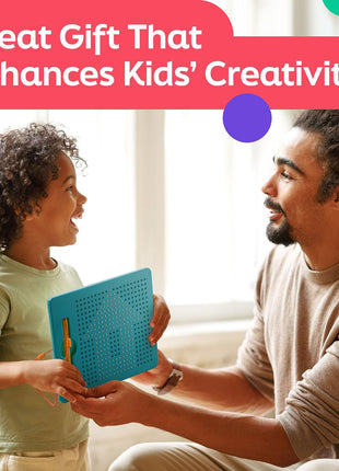 Magnetic Drawing Board for Kids & Toddlers, Airplane & Car Ride Activities | Magnetic Tablet Toy with Beads & Stylus Pen, Travel Toys for Toddlers, Road Trip & Flight Activity, Gift for Boys & Girls