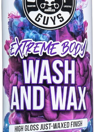 Chemical Guys Extreme Bodywash & Wax Foaming Car Wash Soap - Soap for Foam Cannons, Foam Guns, or Bucket Washes for Cars, Trucks, Motorcycles, RVs, and More, Grape Scent - 16 oz