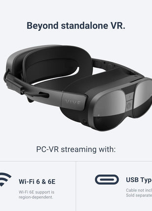 HTC Vive XR Elite with Deluxe Pack — Mixed Reality and PC VR Headset + Controllers