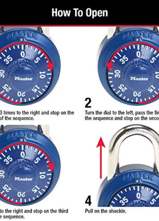Master Lock 1530DCM School or Gym Locker Lock Combination Padlock, Back to School Essential, Pack of 1 - Colors May Vary